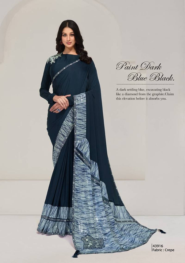 Saanjh Elegance: Crepe Charm in Every Drape