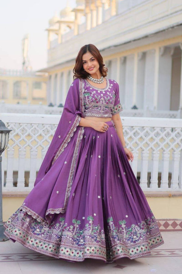 Designer Chinon Lehenga Choli
